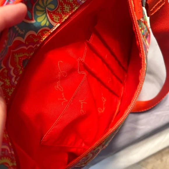 Vera Bradley crossbody bag paisley red and teal - Picture 6 of 6